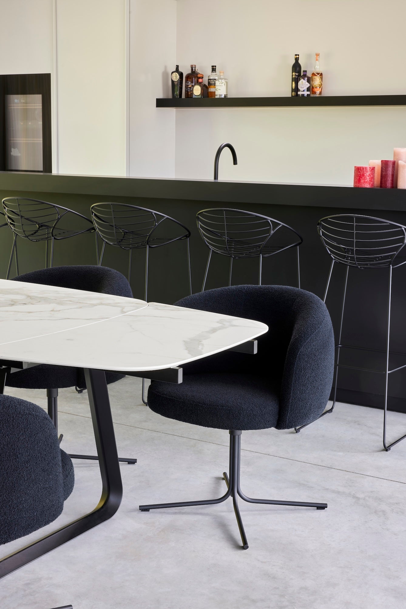 Curve - Faux elyps extensible dining table Joli