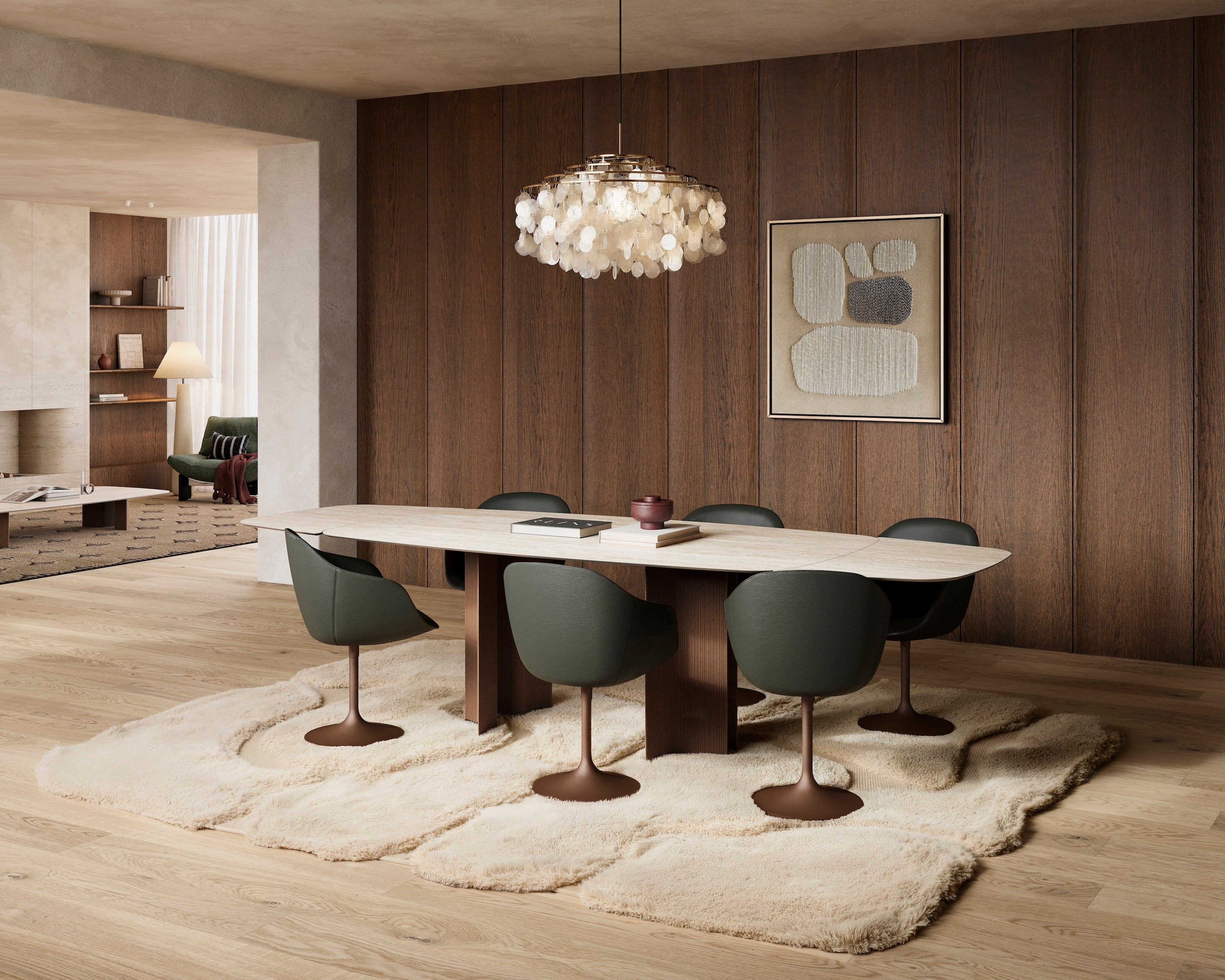 Pulse - Faux Elyps Table à manger extensible Joli