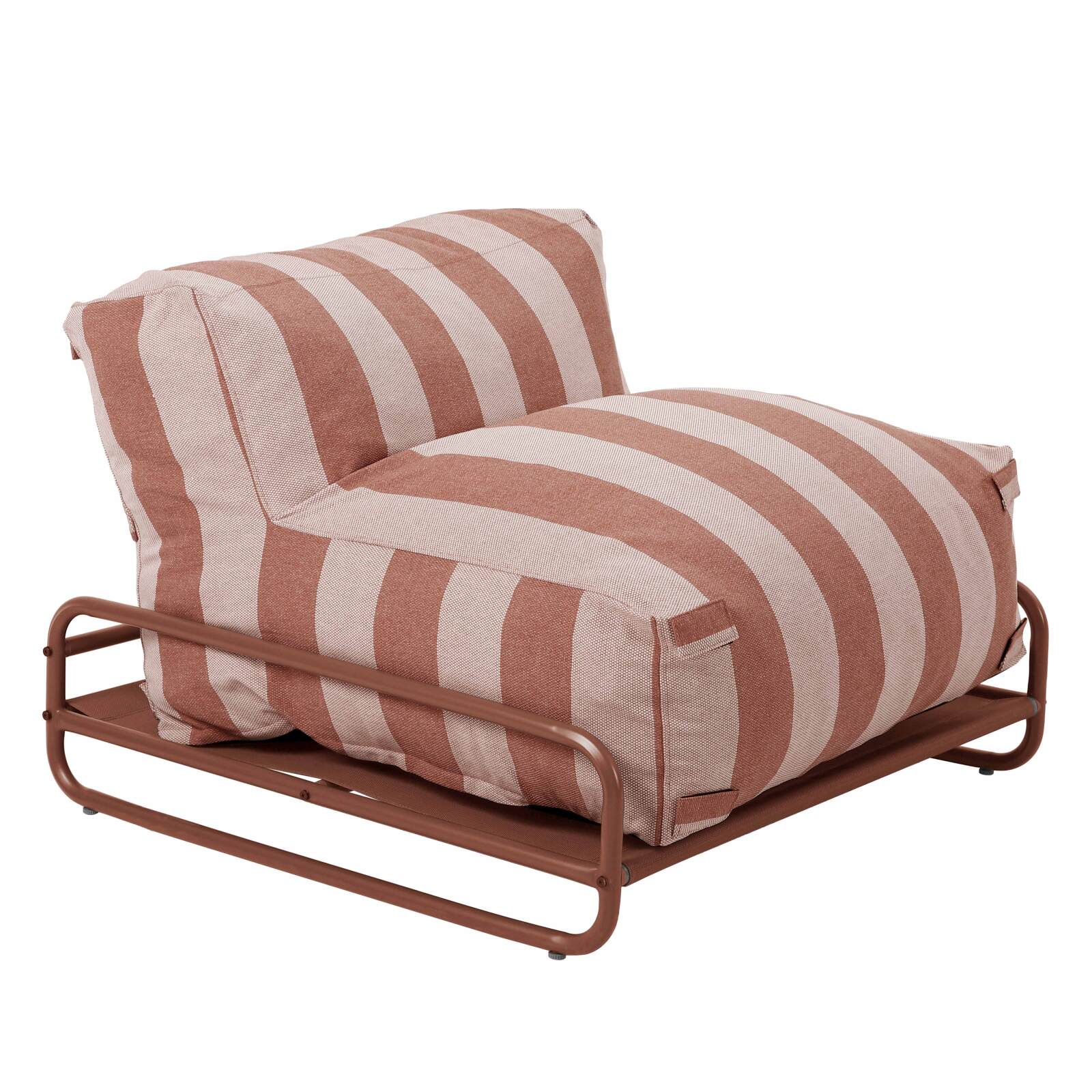 Mixi - Chauffeuse terracotta rayée avec structure Oviala