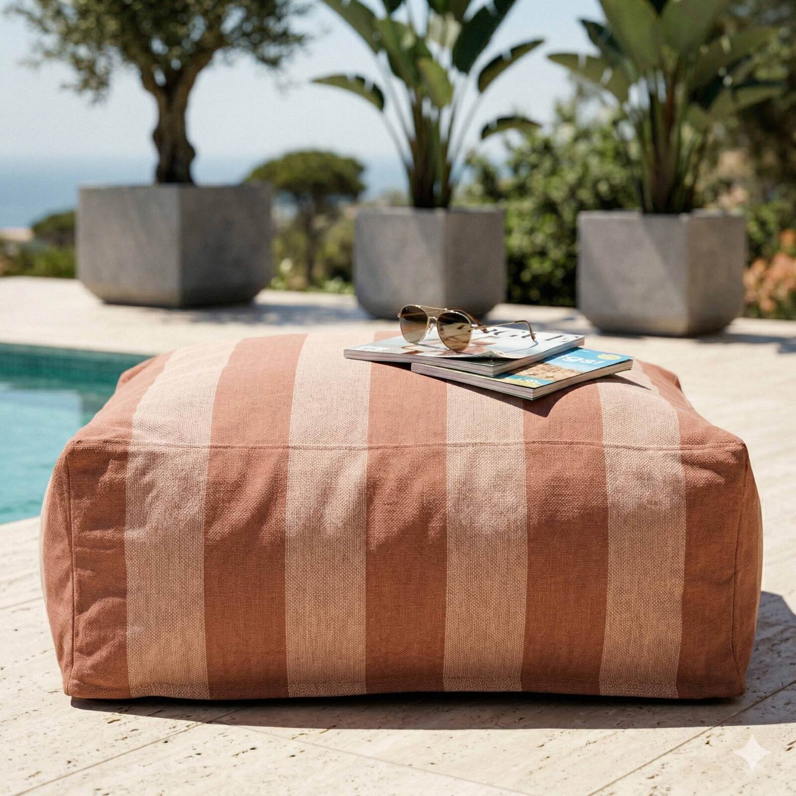 Mixi - Pouf rayé modulable Oviala