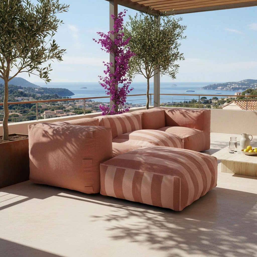 Mixi - Pouf rayé modulable Oviala