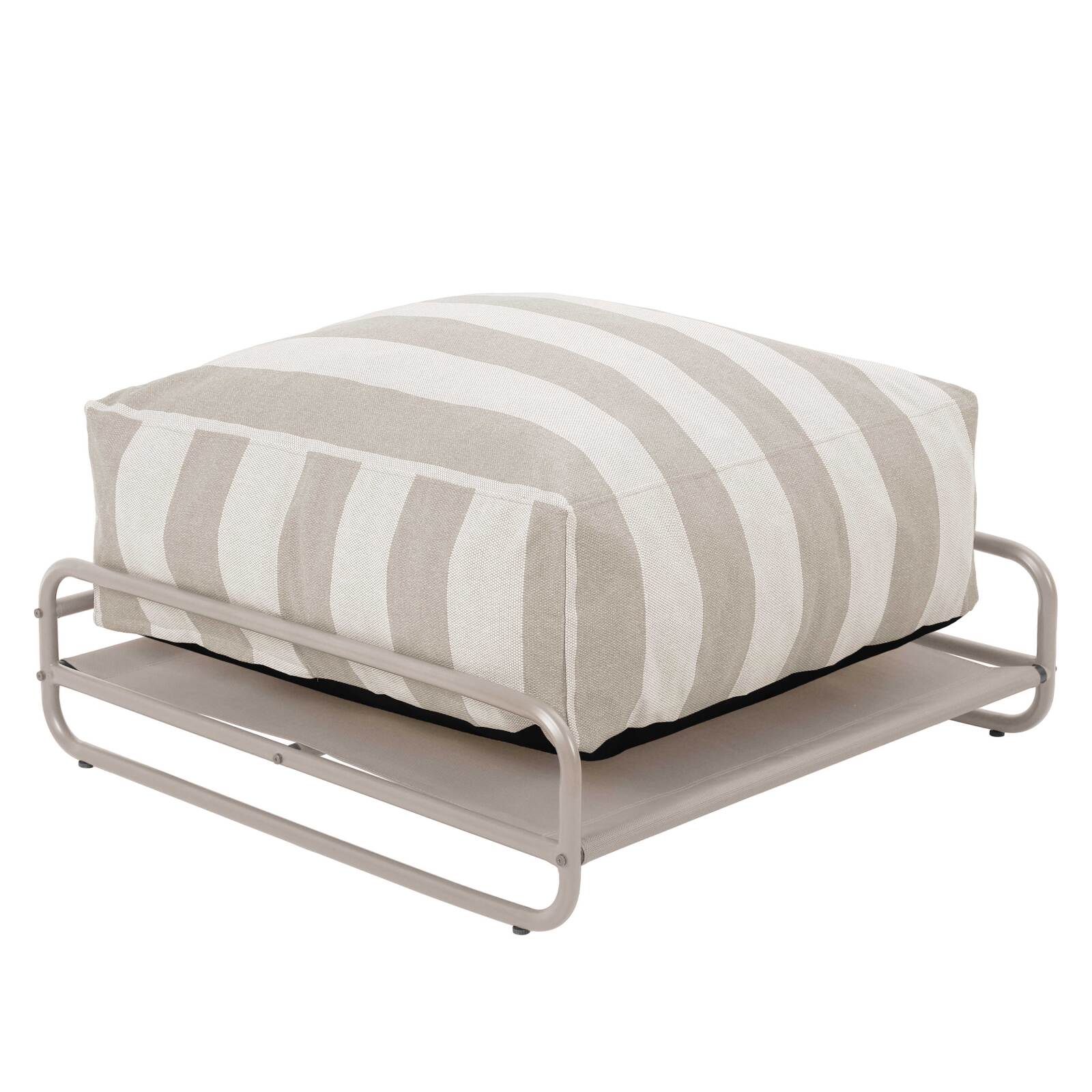 Mixi - Pouf rayé modulable avec structure Oviala